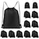 COIDEA Drawstring Backpack 20Pcs Drawstring Bags Draw String Back Bag Drawstring Bags Bulk for Sports Gym Travel Swimming Beach Black