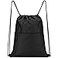 Vorspack Drawstring Backpack Water Resistant String Bag Sports Sackpack Gym Sack with Side Pocket for Men Women Black