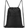 Vorspack Drawstring Backpack Water Resistant String Bag Sports Sackpack Gym Sack with Side Pocket for Men Women Black