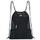 WANDF Drawstring Backpack Sports Gym Sackpack with Mesh Pockets Water Resistant String Bag for Women MenBlack
