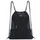 WANDF Drawstring Backpack Sports Gym Sackpack with Mesh Pockets Water Resistant String Bag for Women MenBlack
