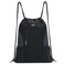 WANDF Drawstring Backpack Sports Gym Sackpack with Mesh Pockets Water Resistant String Bag for Women MenBlack