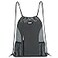 WANDF Drawstring Backpack Sports Gym Sackpack with Mesh Pockets Water Resistant String Bag for Women Men Grey