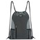 WANDF Drawstring Backpack Sports Gym Sackpack with Mesh Pockets Water Resistant String Bag for Women Men Grey