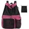 Lohol Large Mesh Drawstring Backpack with Shoe Bag Durable Swimming String Sack with Handle for Sports Gym Yoga Beach Travel Pink