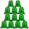 KUUQA 12 Pcs Drawstring Backpack Bags String Backpack Bulk Sport Gym Sack Bags for Traveling and Storage Dark Green