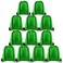 KUUQA 12 Pcs Drawstring Backpack Bags String Backpack Bulk Sport Gym Sack Bags for Traveling and Storage Dark Green