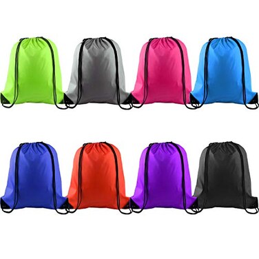 KUUQA 8Pcs Drawstring Backpacks Bulk Gym Sport Travel Bags
