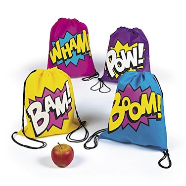 Fun Express Superhero Girl Drawstring Backpacks Bags 12 Bags