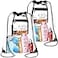 NATURAL STYLE 2 PACK Clear Drawstring Bag Stadium Approved See Through PVC Drawstring bags Transparent Backpack with Inner Zipper Pocket