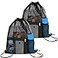 NATURAL STYLE 2 PACK Mesh Drawstring Backpack Bag Multifunction Mesh Bag for Swimming Athletic Gym Clothes Beach Swim Black