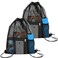 NATURAL STYLE 2 PACK Mesh Drawstring Backpack Bag Multifunction Mesh Bag for Swimming Athletic Gym Clothes Beach Swim Black