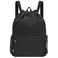 WANDF Drawstring Backpack Sports Gym Bag with Shoes Compartment WaterResistant String Backpack Cinch for Women Men LargeBlack