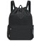 WANDF Drawstring Backpack Sports Gym Bag with Shoes Compartment WaterResistant String Backpack Cinch for Women Men LargeBlack