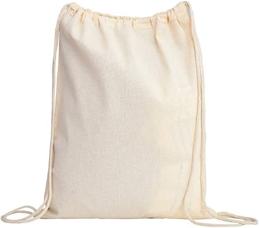 TBF 12 Pack Set of 12 Durable Cotton Canvas Drawstring Backpacks Cinch String Bags Bulk 14 x 16