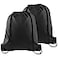 KUUQA 2 Pcs Drawstring Backpack Bags Sports Cinch Sack String Backpack Storage Bags for School Gym Traveling Black