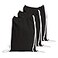 TBF Cotton Drawstring Backpack Gym Sack Canvas Cinch Sport Pack for Men Women Set of 3 Black