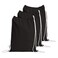 TBF Cotton Drawstring Backpack Gym Sack Canvas Cinch Sport Pack for Men Women Set of 3 Black