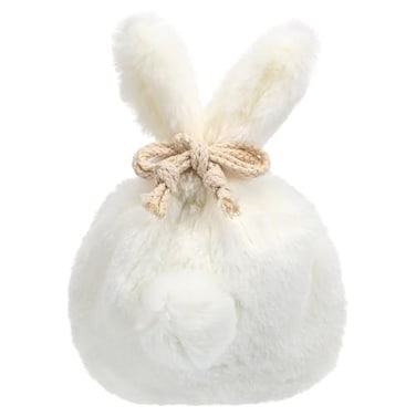 Lurrose Bunny Bags Drawstring Bag for Makeup Cute Fluffy Plush Bunny Storage Bags with Drawstring