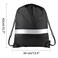 KUUQA 12 Pcs Drawstring Backpack Bag Bulk Reflective Backpack Black String Bags Cinch Sack Backpack for Team Yoga Sport Gym Traveling