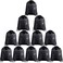 KUUQA 12Pcs Drawstring Backpack Bags Bulk with Zipper Pocket and Headphone HoleBlack