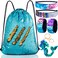 GAEN GAEN Mermaid Reversible Sequin Drawstring BackpackBag BlueGold for Kids Girls OneSize