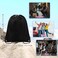 Grneric Drawstring Backpack Bulk 42 Pcs String Backpack Drawstring Bags Cinch Bag Sackpack for Men Women Gym Black