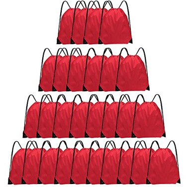 Grneric Drawstring Bags 28 Pcs String Backpack Bulk Cinch Bag Sackpack for Men Women GymRed
