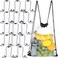 Riakrum 15 Pcs Clear Drawstring Bag Waterproof Small See Through PVC Drawstring Backpack for Stadium College Sport EventBlack
