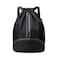 Valleycomfy Sports Drawstring Backpack Water Resistant String Bag with Side Mesh Pockets Shoe Compartment Gym Backpack for Women Men Black