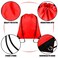 Grneric Drawstring Backpack Bulk 100Pcs Cinch Bag Polyester Drawstring Bags for Gym Beach Sports Short Trip Party Red