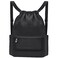 BAVELOE Drawstring Backpack with Wet Pocket Gym Backpack WaterResistant Cinch String Bag Beach Swim for Women MenPure Black
