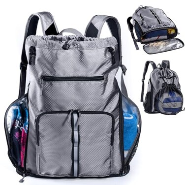 VIGEGARI Large Beach Backpack Waterproof Sandproof Customized Oversized Drawstring Pool Bag with Shoe Compartment for Toiletries Towels Gym Travel