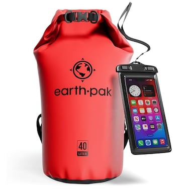 Earth Pak Waterproof Dry Bag Roll Top Waterproof Backpack Sack Keeps Gear Dry for Kayak with Waterproof Phone Case