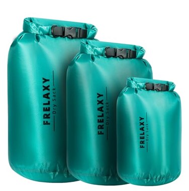 Frelaxy Waterproof Dry Bag 2 Pack3 Pack Lightweight Portable Dry Bags 5L 15L 25L Durable Dry Sack Set Keep Gear Dry for Hiking Camping Boating Backpacking Kayaking 3 Pack Turquoise