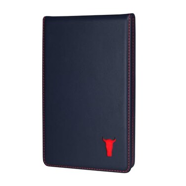 TORRO Golf Scorecard and Yardage Book Holder Genuine Leather Golf Scorecard and Yardage Wallet with Pencil Loop Navy Blue