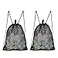 HAOGUAGUA 2PACK Mesh Drawstring Bag Mesh String Bag for Gym Laundry Seashell and Beach finds Mushroom Hunting Bag