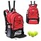 WOLT Tennis Bag Large Tennis Racket Backpack for Men Women Ventilated Shoe Compartment Holds 2 Rackets Red