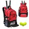 WOLT Tennis Bag Large Tennis Racket Backpack for Men Women Ventilated Shoe Compartment Holds 2 Rackets Red