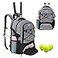 WOLT Tennis Bag Large Tennis Racket Backpack for Men Women Ventilated Shoe Compartment Holds 2 Rackets Grey
