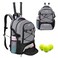 WOLT Tennis Bag Large Tennis Racket Backpack for Men Women Ventilated Shoe Compartment Holds 2 Rackets Grey