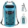 Piscifun Dry Bag Waterproof Floating Backpack 30L with Waterproof Phone Case for Boating Kayaking Fishing Light Blue 30L