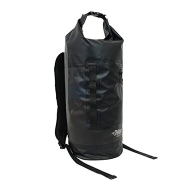 Pelican ExoDry 30L Large Drybag Waterproof BackpackType Shoulder Straps Thick Lightweight Roll Top Compression Keeps Gear Dry for Kayaking Rafting and Fishing Black