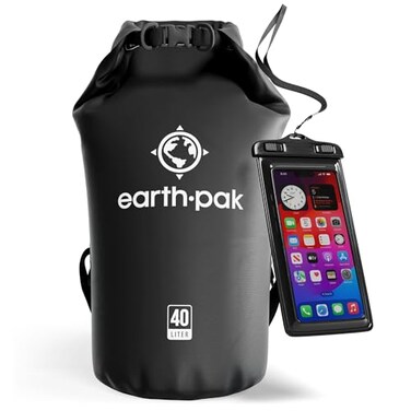 Earth Pak Waterproof Dry Bag Roll Top Waterproof Backpack Sack Keeps Gear Dry for Kayak with Waterproof Phone Case