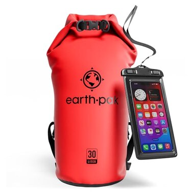 Earth Pak Waterproof Dry Bag Roll Top Waterproof Backpack Sack Keeps Gear Dry for Kayak with Waterproof Phone Case