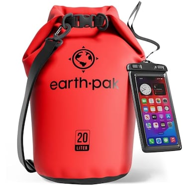 Earth Pak Waterproof Dry Bag Roll Top Waterproof Backpack Sack Keeps Gear Dry for Kayak with Waterproof Phone Case