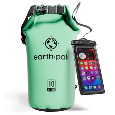 Earth Pak Waterproof Dry Bag Roll Top Waterproof Backpack Sack Keeps Gear Dry for Kayak with Waterproof Phone Case