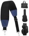 BIG TEETH Golf Bag Strap Single Padded Shoulder Strap Adjustable Thick Pad Straps Universal Replacement Quick Release Black and blue with 2 clips