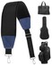 BIG TEETH Golf Bag Strap Single Padded Shoulder Strap Adjustable Thick Pad Straps Universal Replacement Quick Release Black and blue with 2 clips