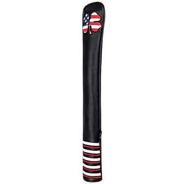 Craftsman Golf USA US Flag Clover Leather Black Alignment Stick Cover Case Holder